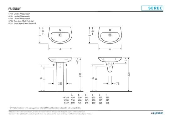 SEREL FRIENDLY LAVABO 43x60 cm