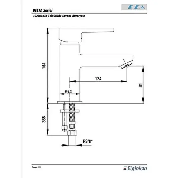 DELTA LAVABO BATARYASI
