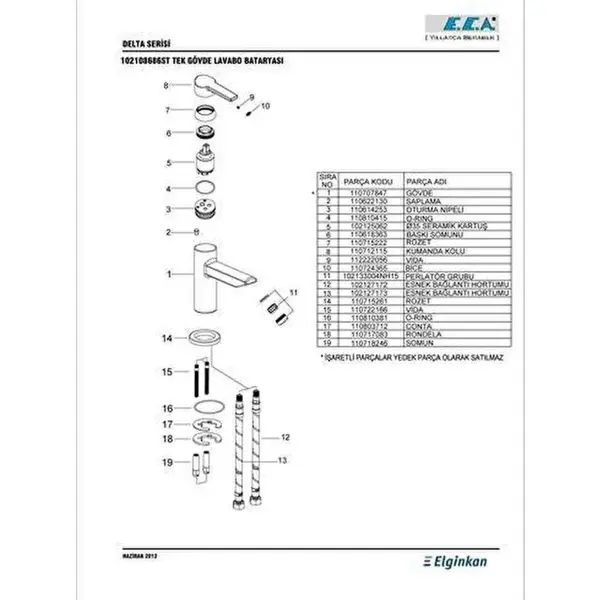 DELTA LAVABO BATARYASI