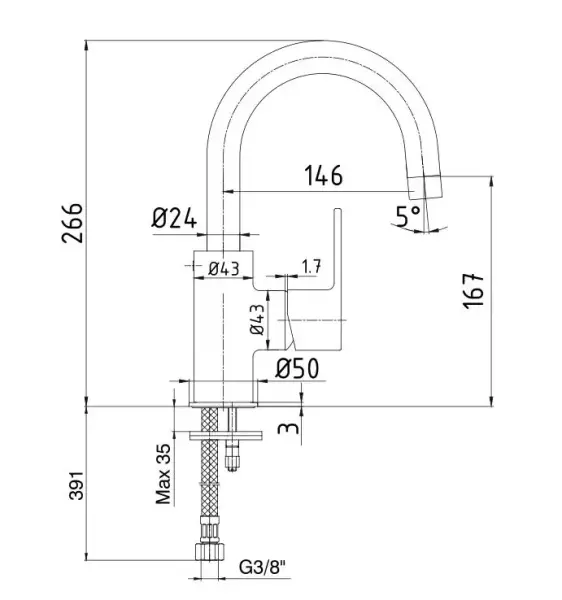 NİTA KUĞU BORULU LAVABO BATARYASI