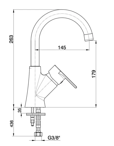 AR LİONA LAVABO BATARYASI KUĞU BORULU
