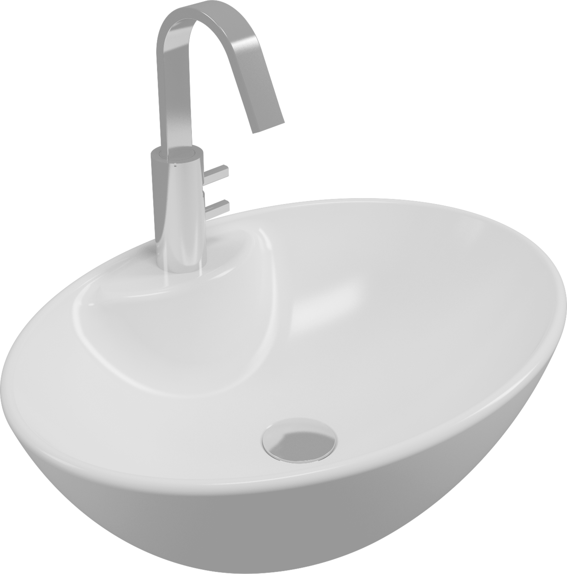 Serel CH34TXS110H Tezgah Üstü 41 X 55 cm Delikli Çanak Lavabo