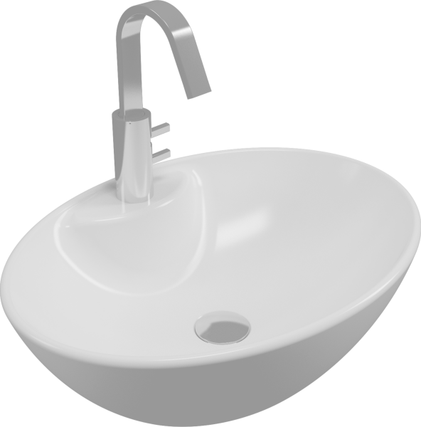 Serel CH34TXS110H Tezgah Üstü 41 X 55 cm Delikli Çanak Lavabo