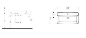 Serel Rita Tezgah Üstü Lavabo 80 cm