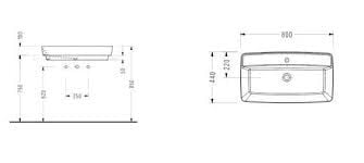 Serel Rita Tezgah Üstü Lavabo 80 cm