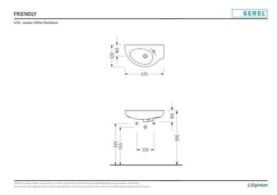 SEREL FRIENDLY OFSET LAVABO SAĞ 32,5x57
